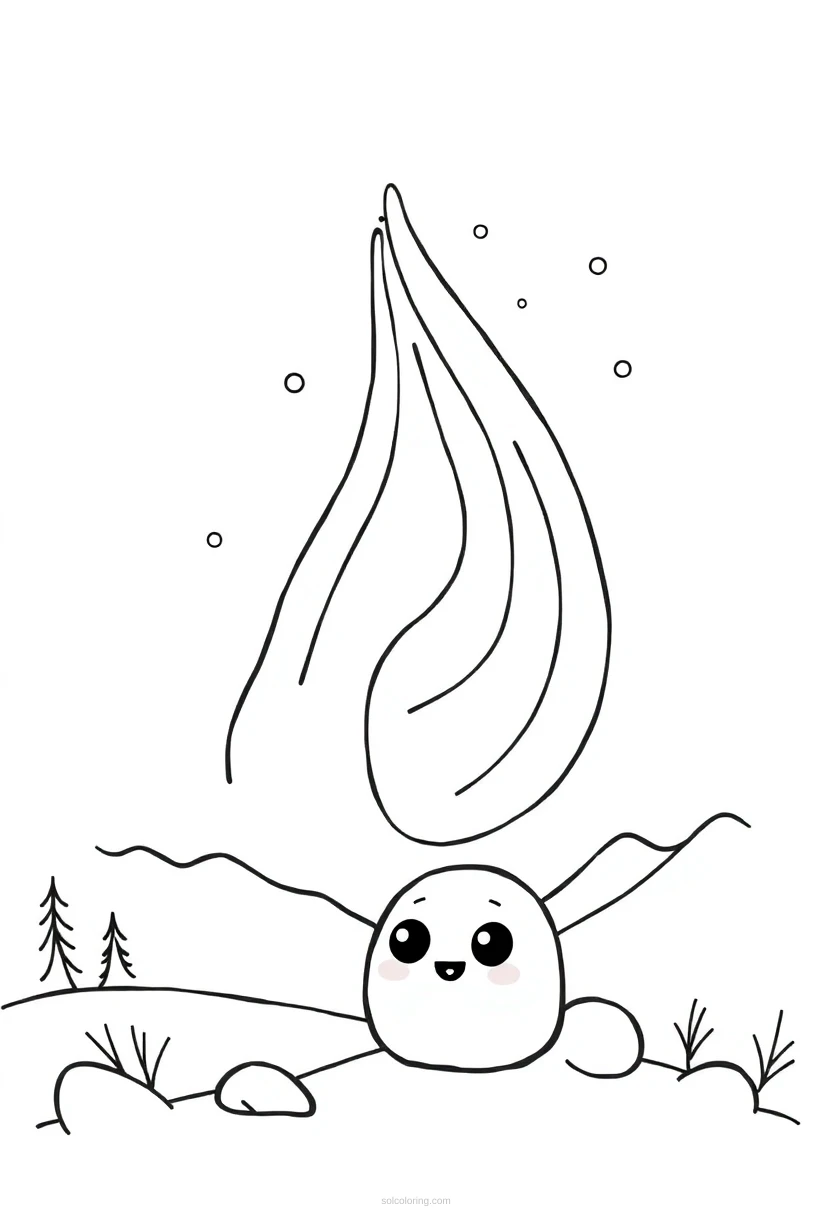 Northern Lights coloring page for kids