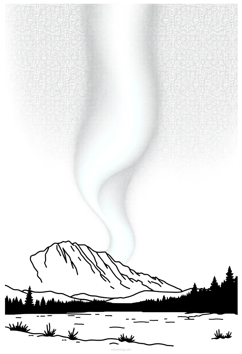 Northern Lights coloring page for kids