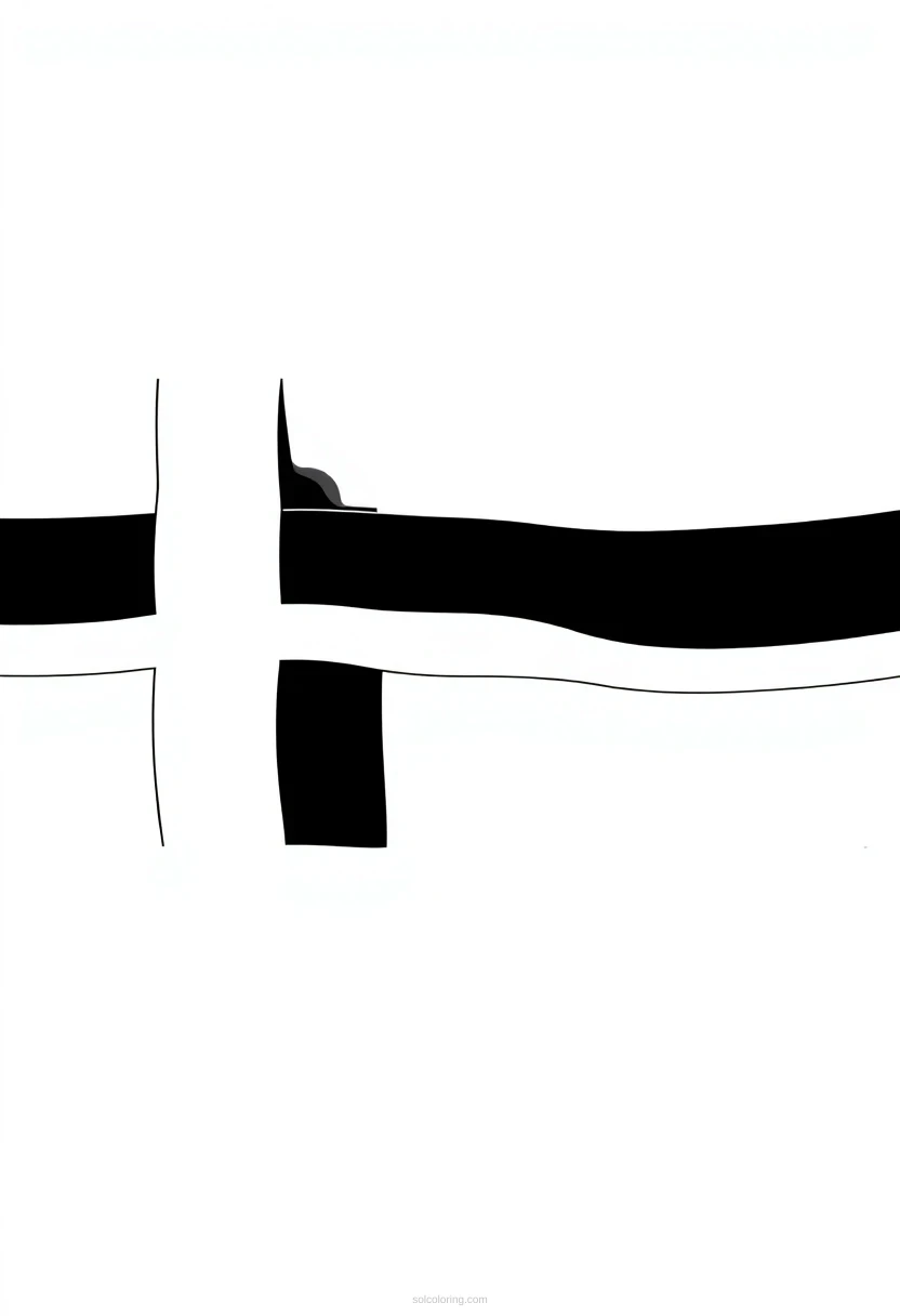 Norwegian Flag coloring page for kids