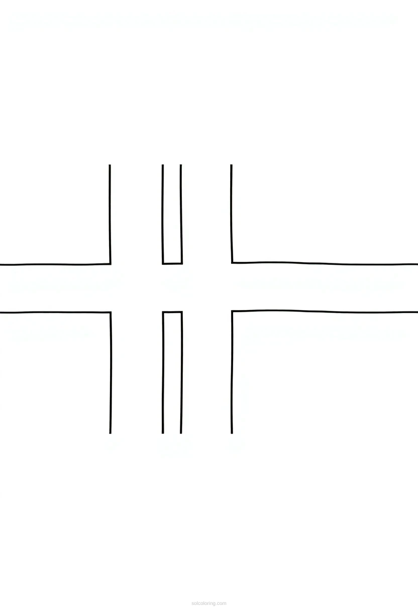 Norwegian Flag coloring page for kids