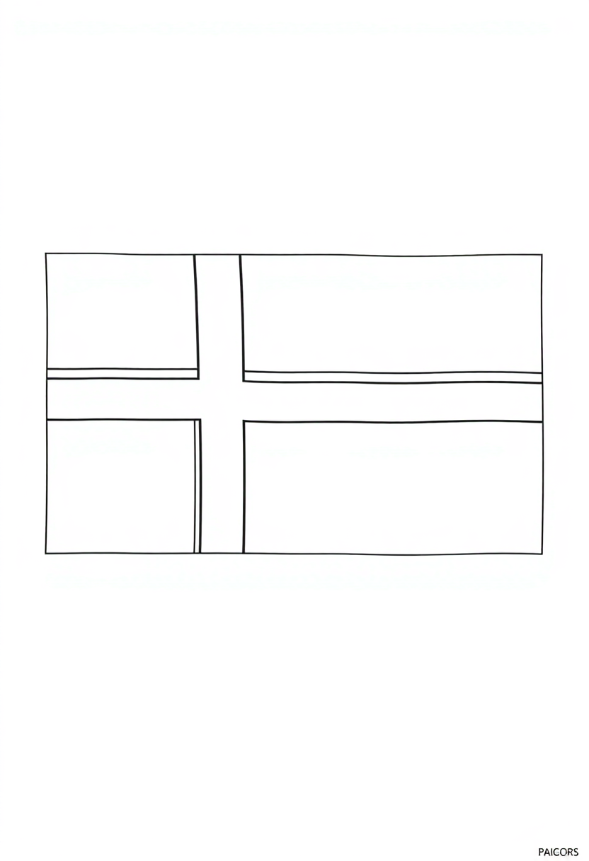 Norwegian Flag coloring page, free printable