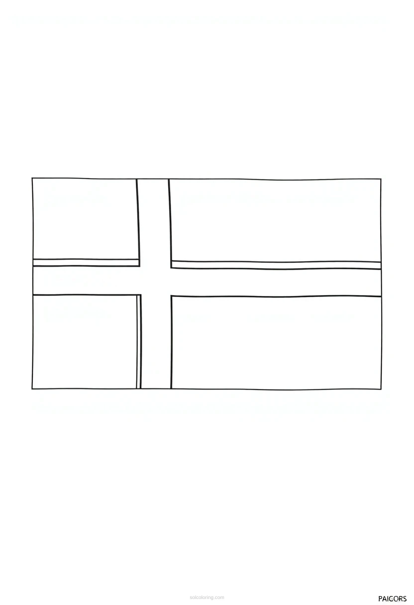 Norwegian Flag coloring page for kids