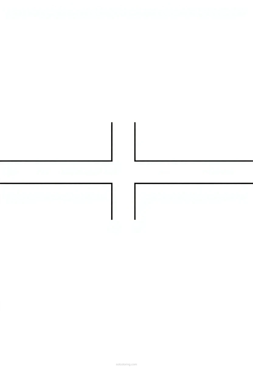 Norwegian Flag coloring page for kids