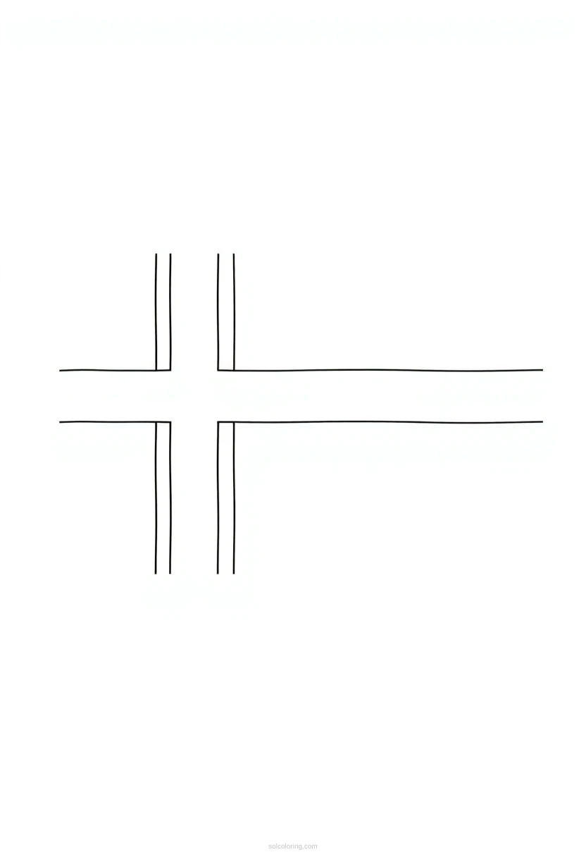 Norwegian Flag coloring pages