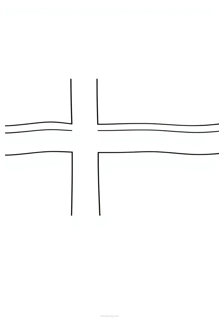 Norwegian Flag coloring page for kids
