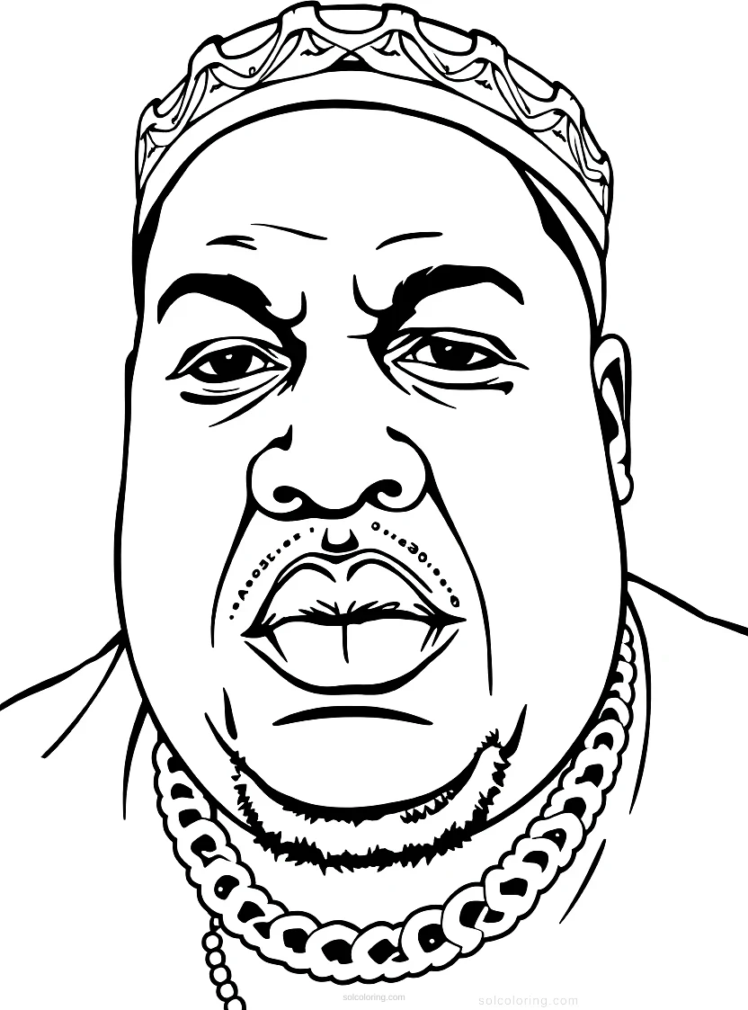 Notorious B.I.G. Portrait coloring page for kids