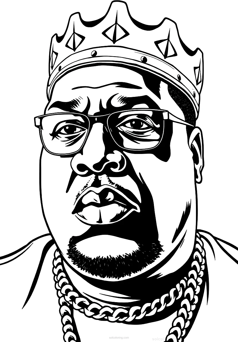 Notorious B.I.G. Portrait coloring page for kids