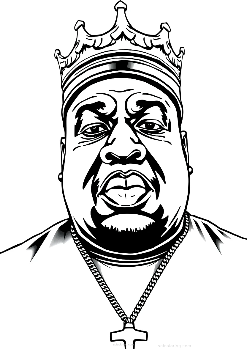 Notorious B.I.G. Portrait coloring page for kids
