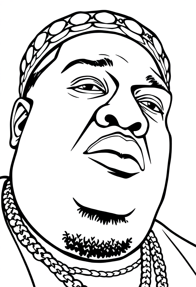 Notorious B.I.G. Portrait coloring page, free printable