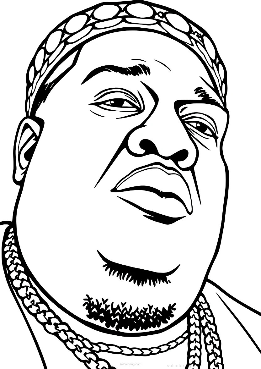 Notorious B.I.G. Portrait coloring page for kids