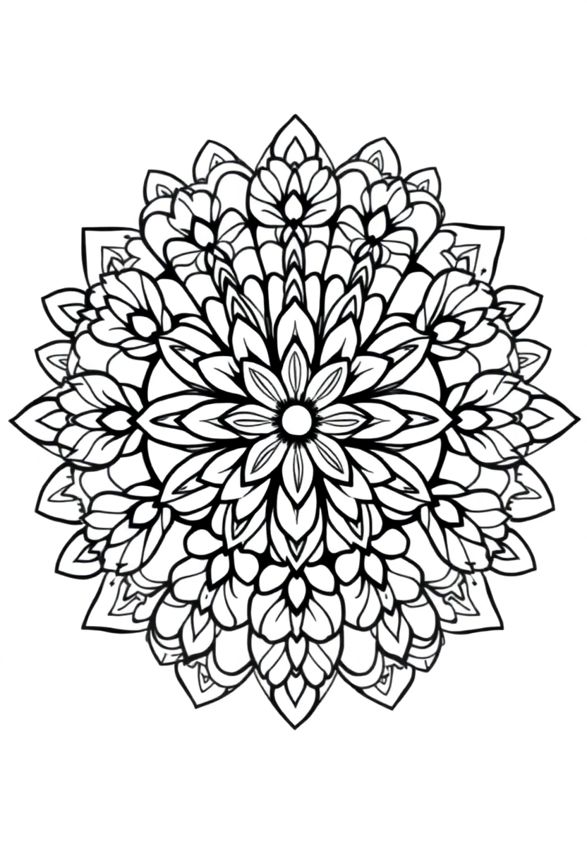 Number 3 with Flowers coloring page for kids