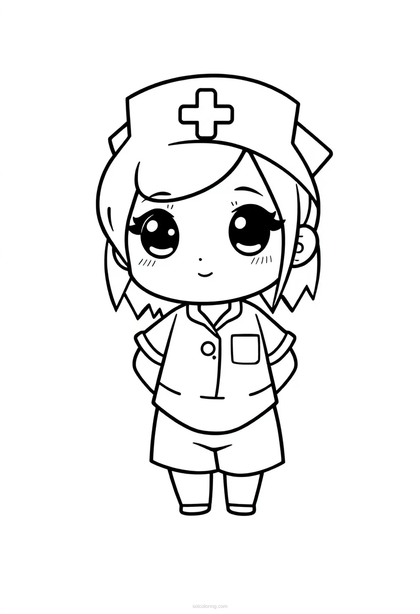 Nurse coloring page for kids