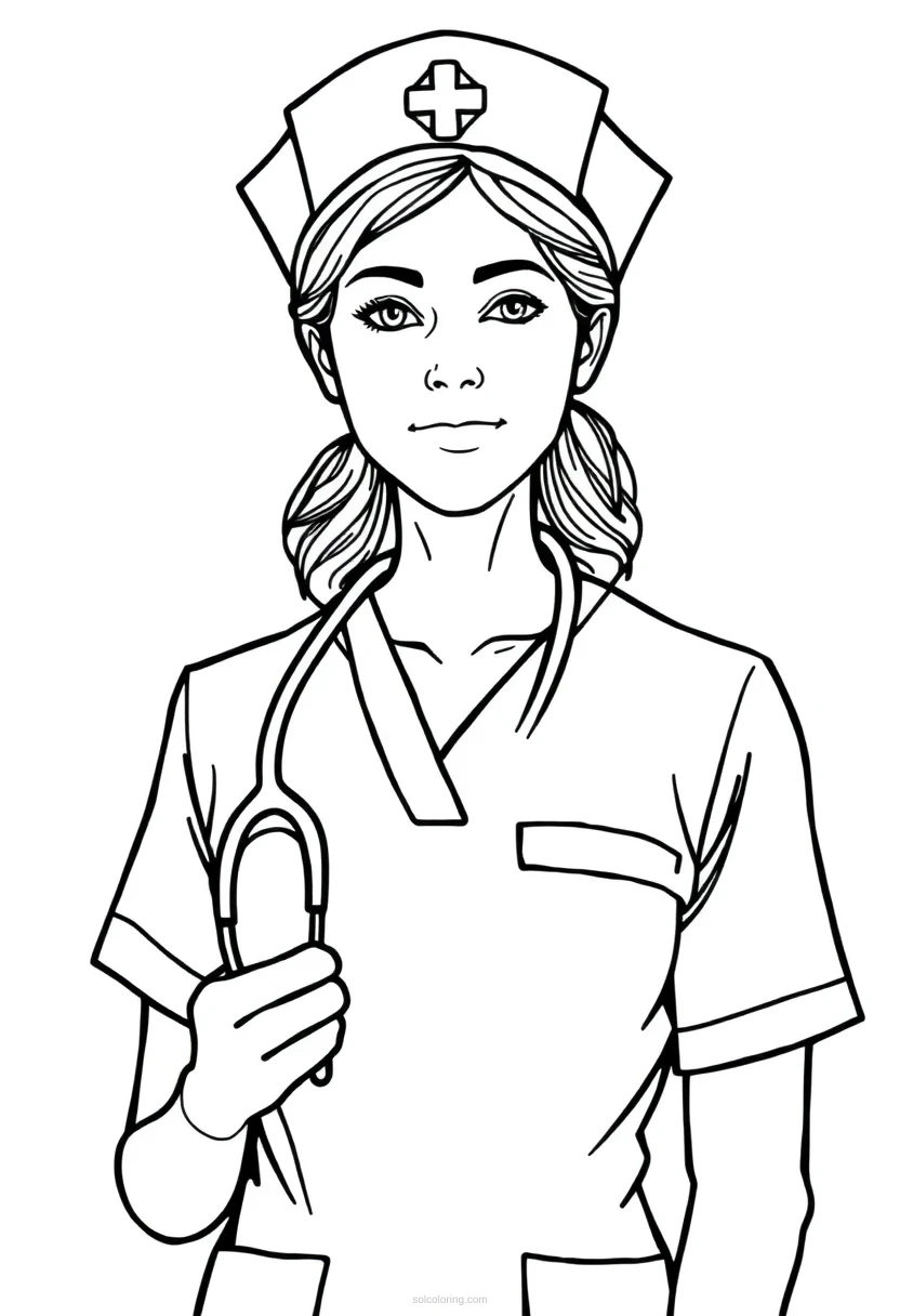 Nurse Chibi coloring pages