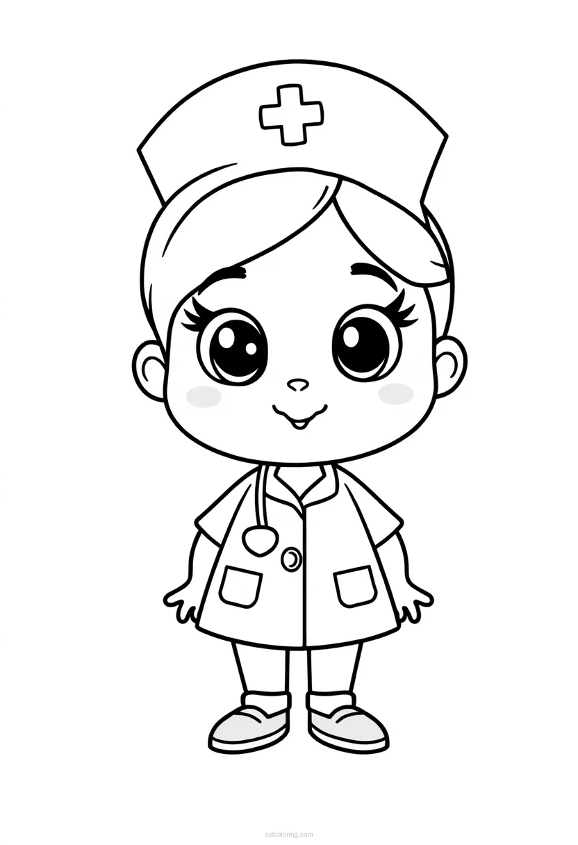 Nurse Simple coloring page for kids