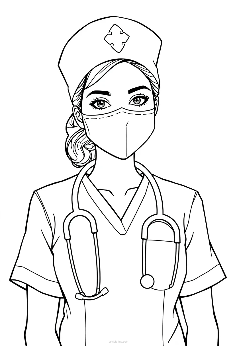 Nurse Simple coloring pages