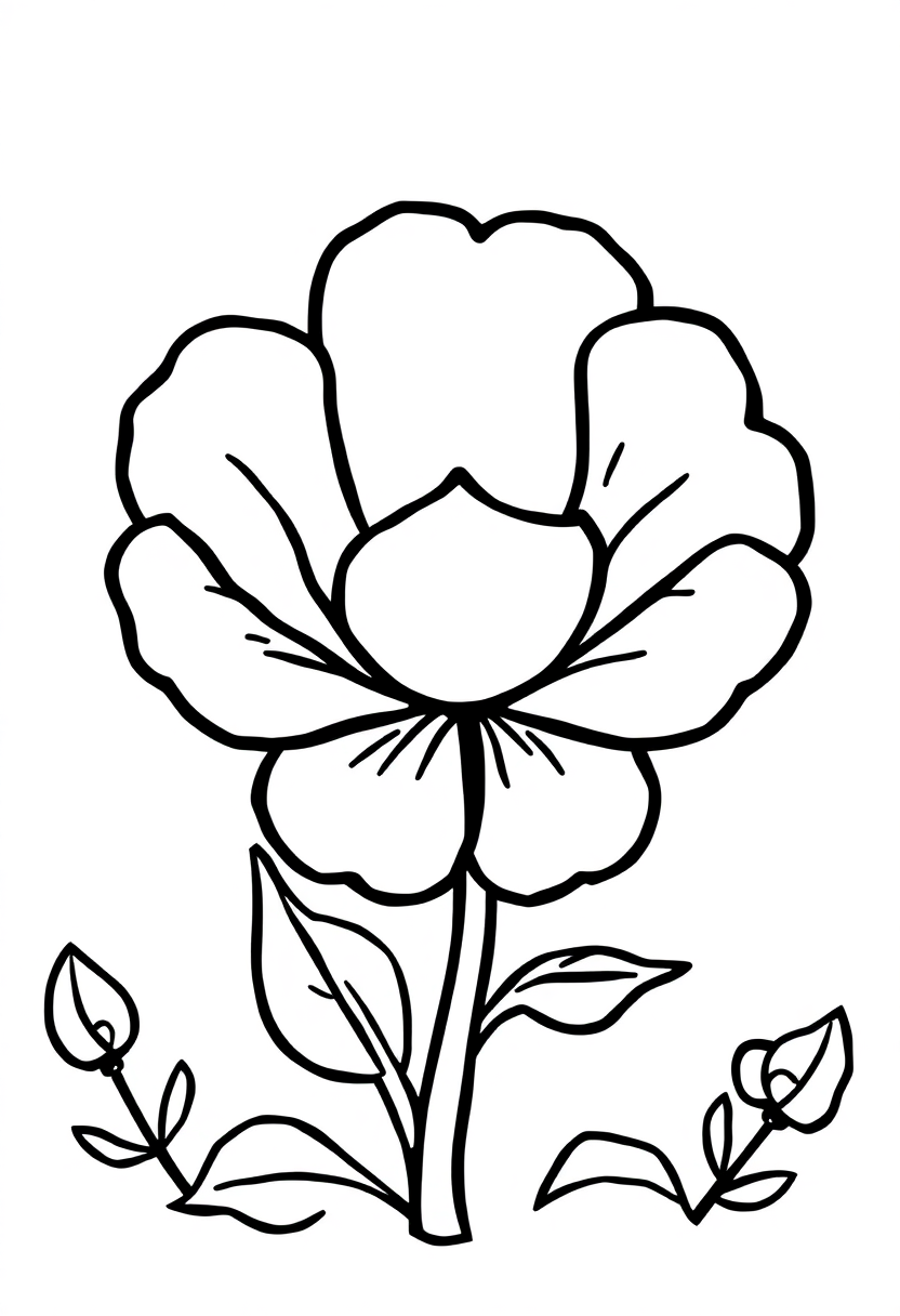 O'Keeffe Flower Close-Up coloring page, free printable