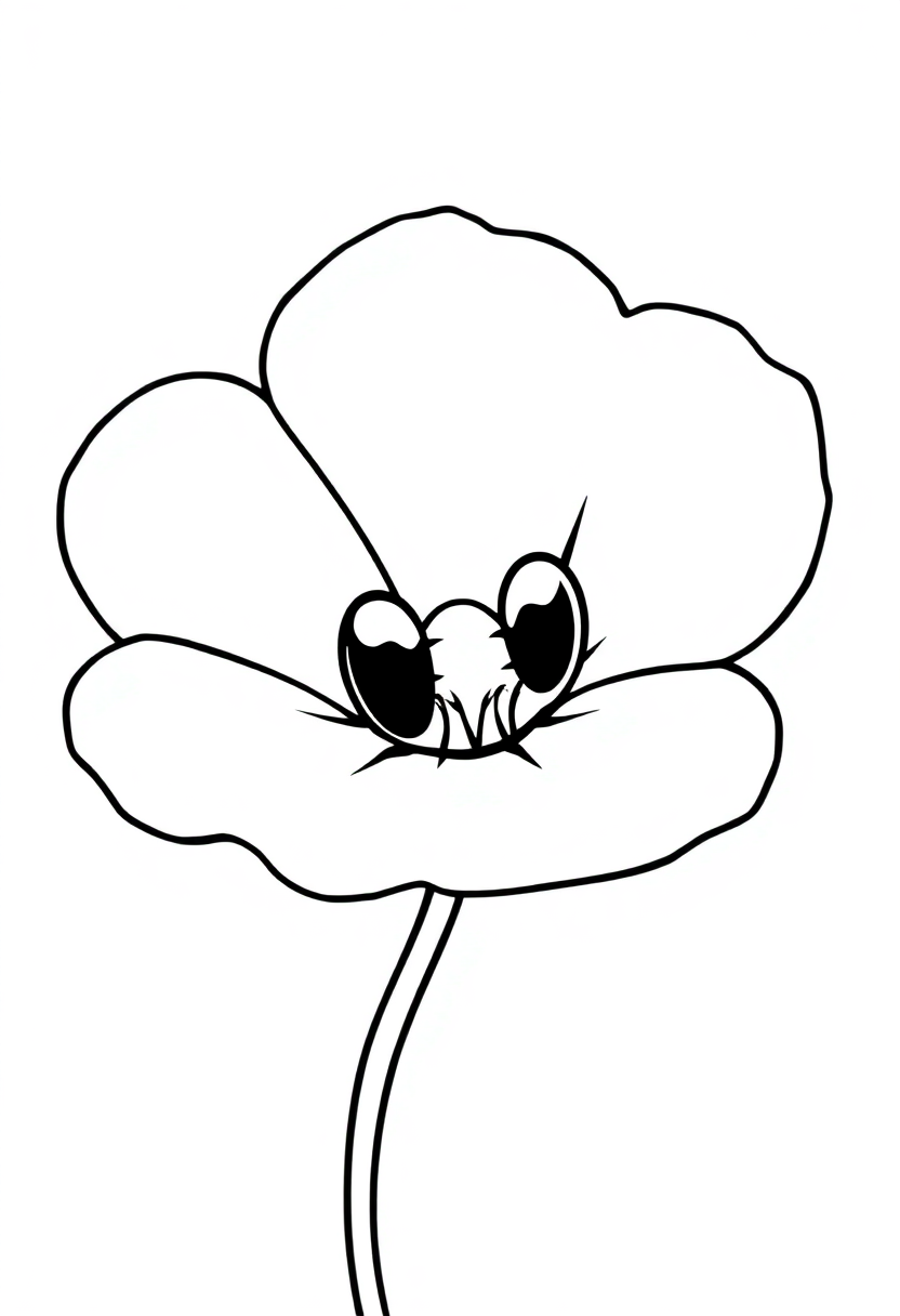 O'Keeffe Flower Close-Up coloring page, free printable
