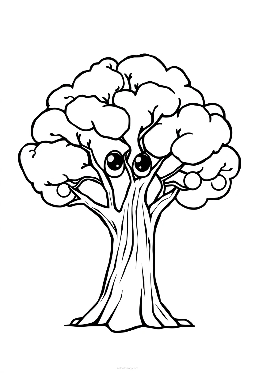 Oak Tree coloring page for kids