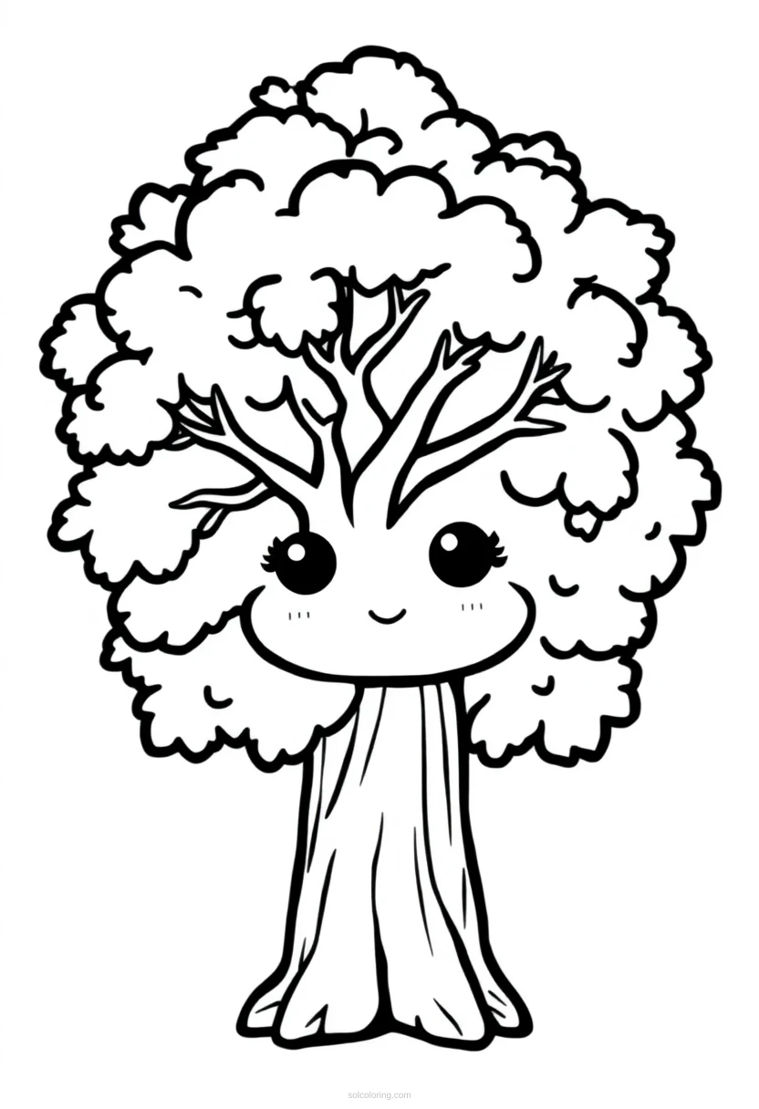 Oak Tree coloring page for kids