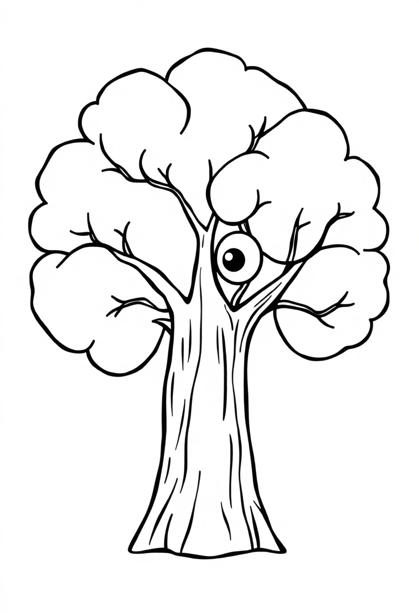 Oak Tree coloring page, free printable