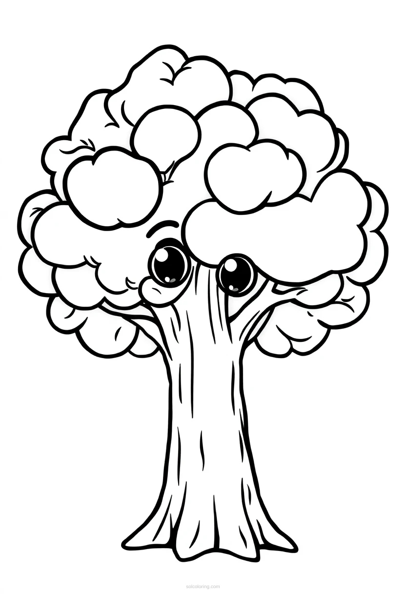 Oak Tree coloring page for kids