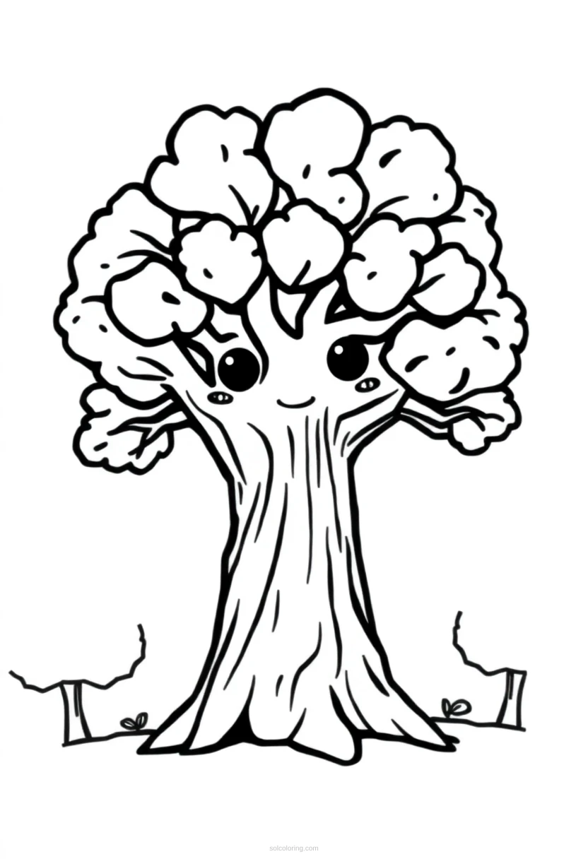 Oak Tree coloring page for kids