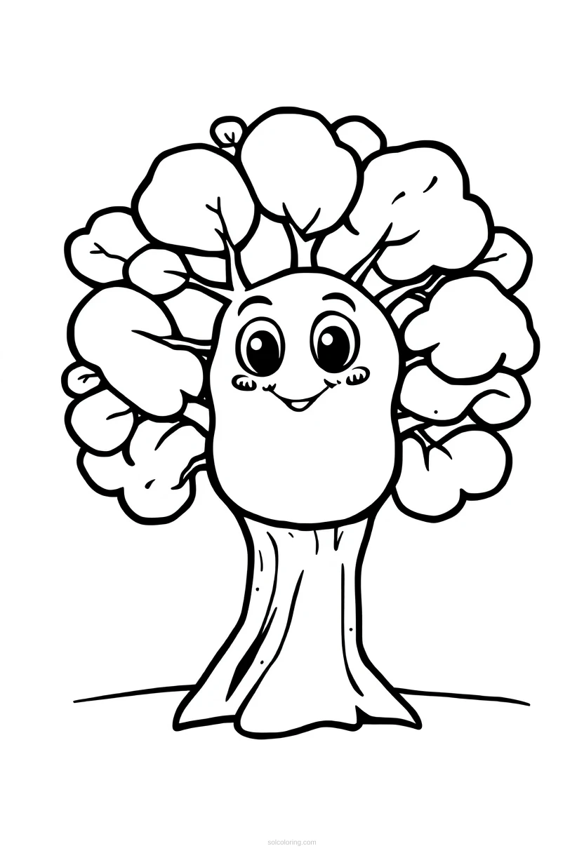 Oak Tree coloring page for kids