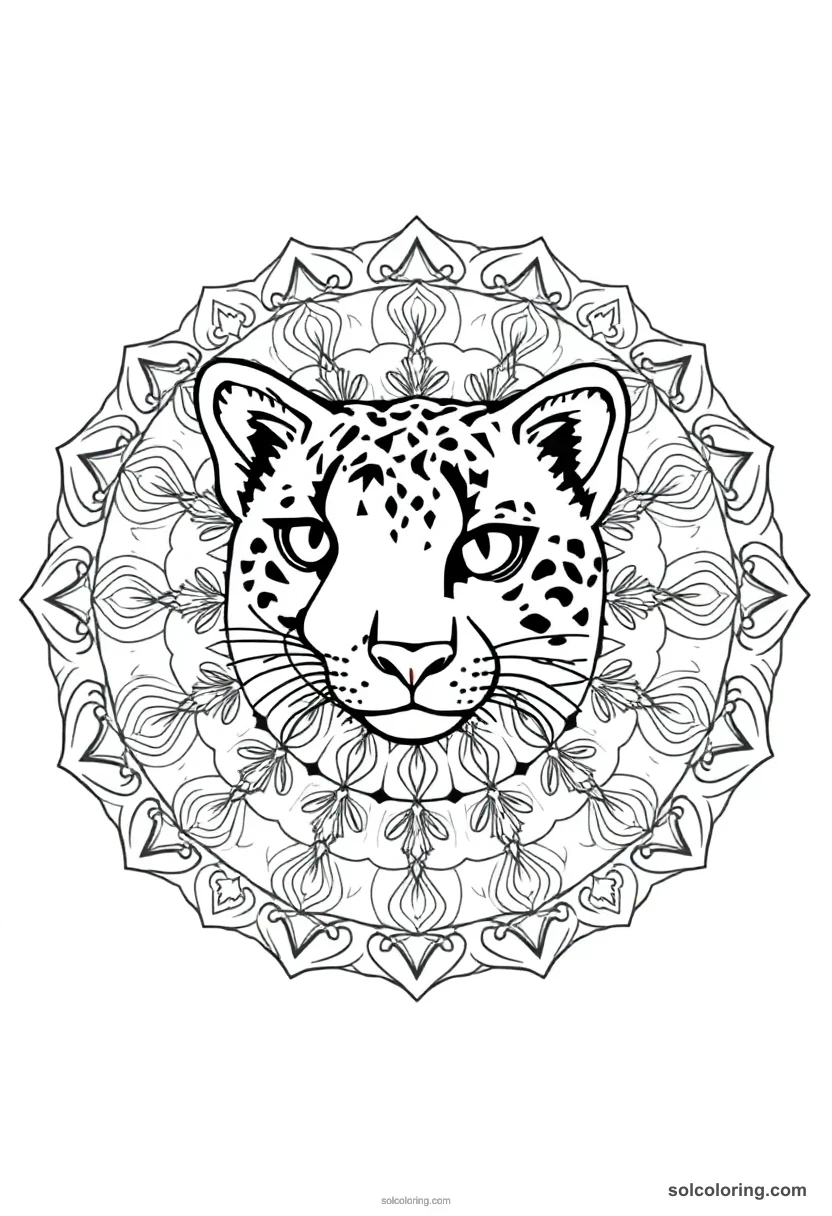 Mandala Ocelot mandala coloring page for kids