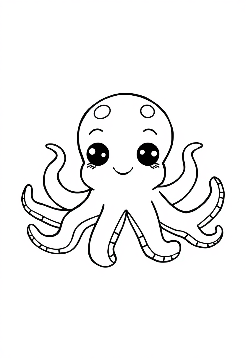 Octopus coloring page, free printable