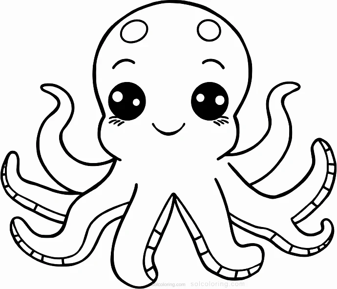 Octopus coloring page for kids