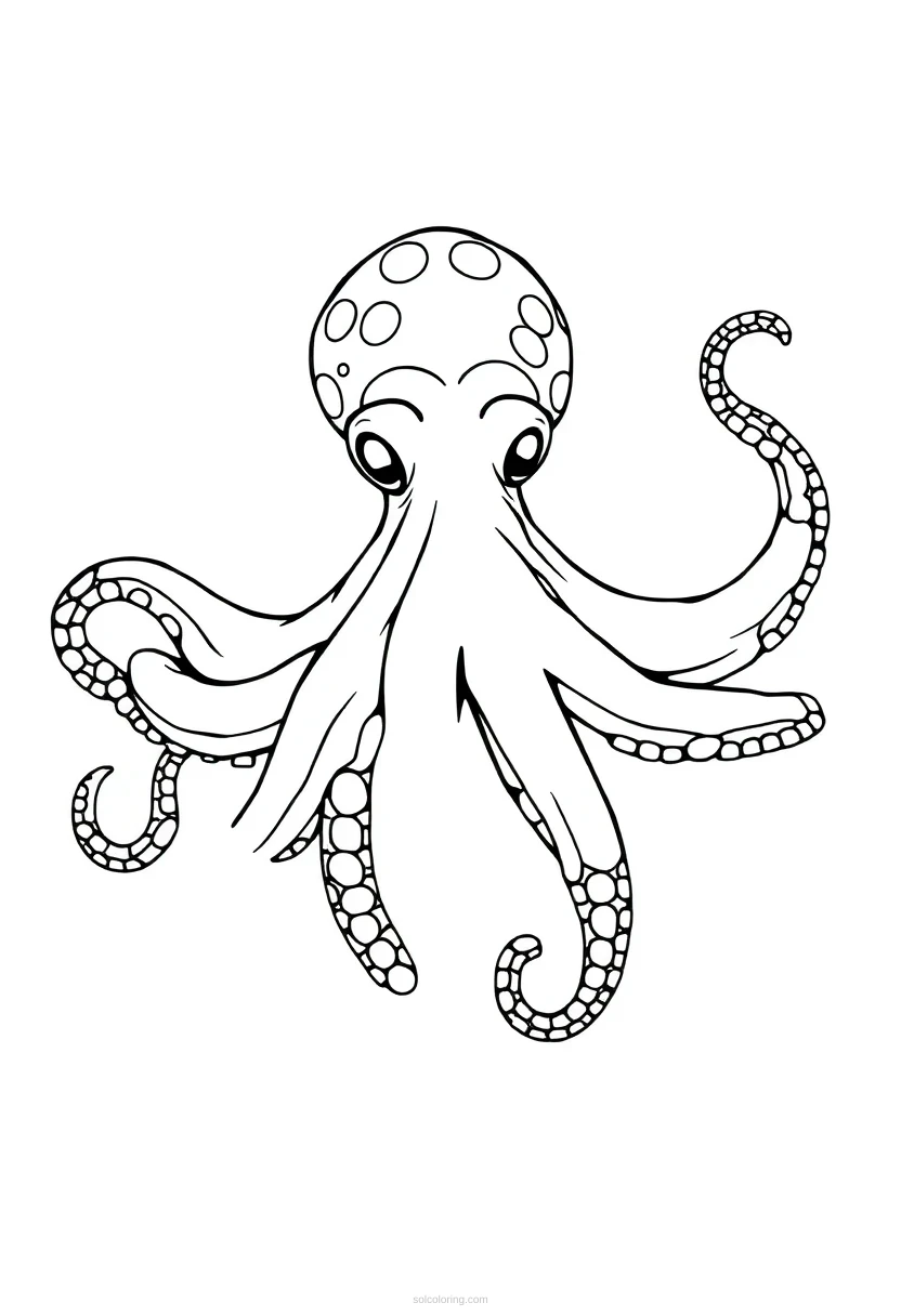 Octopus coloring page for kids