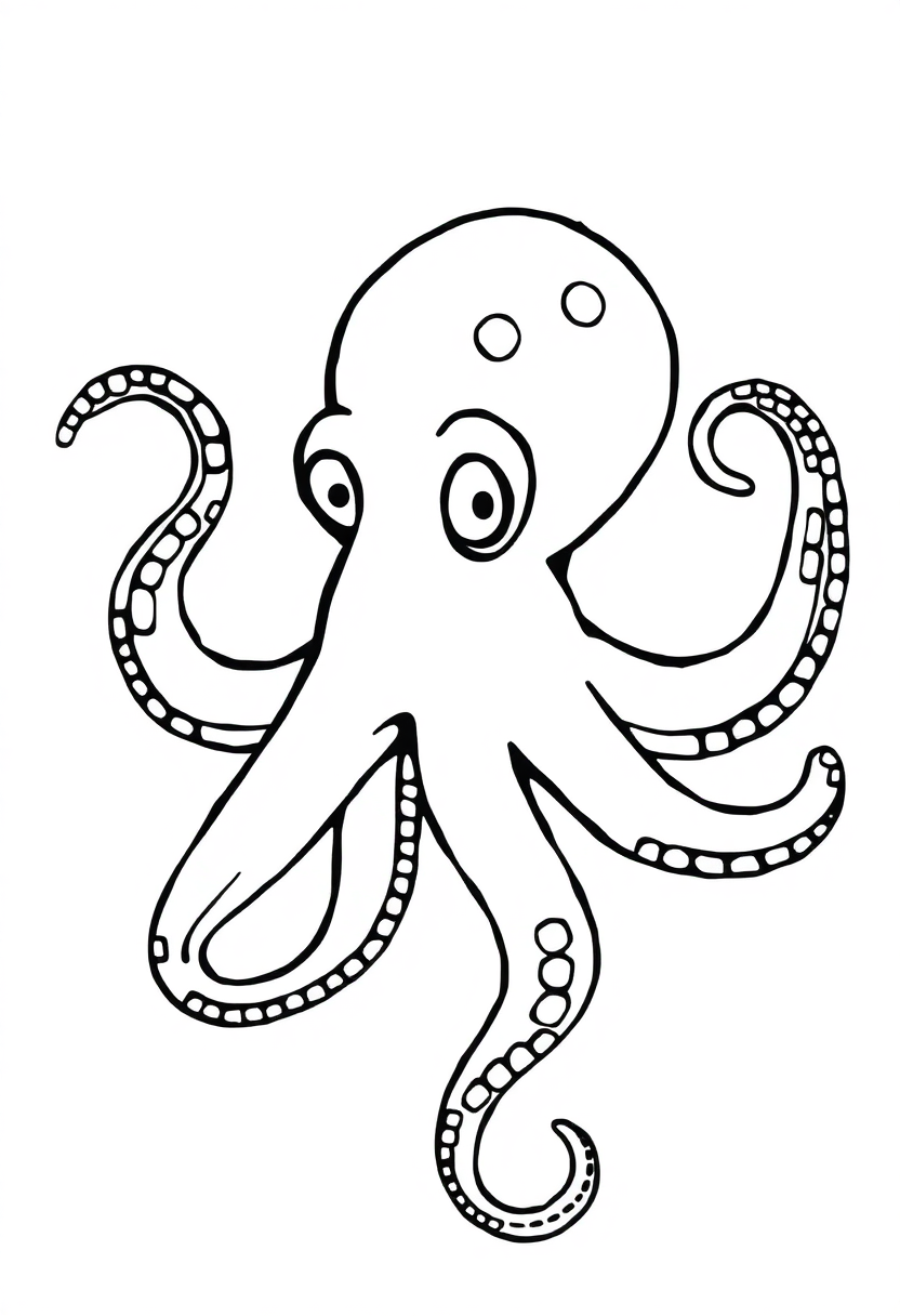 Octopus coloring page, free printable