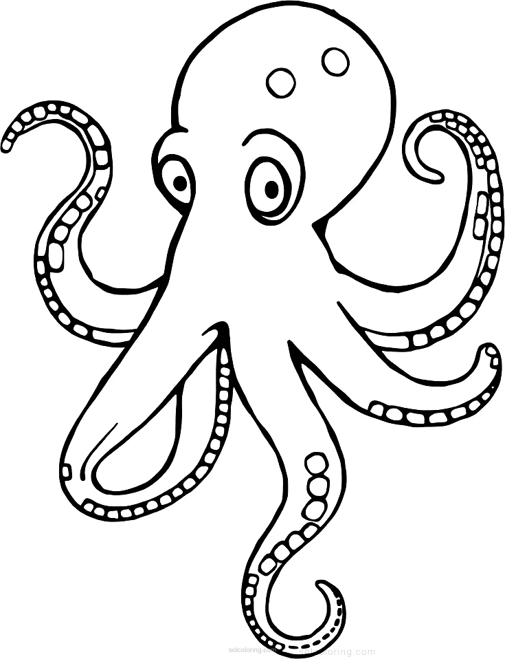Octopus coloring page for kids