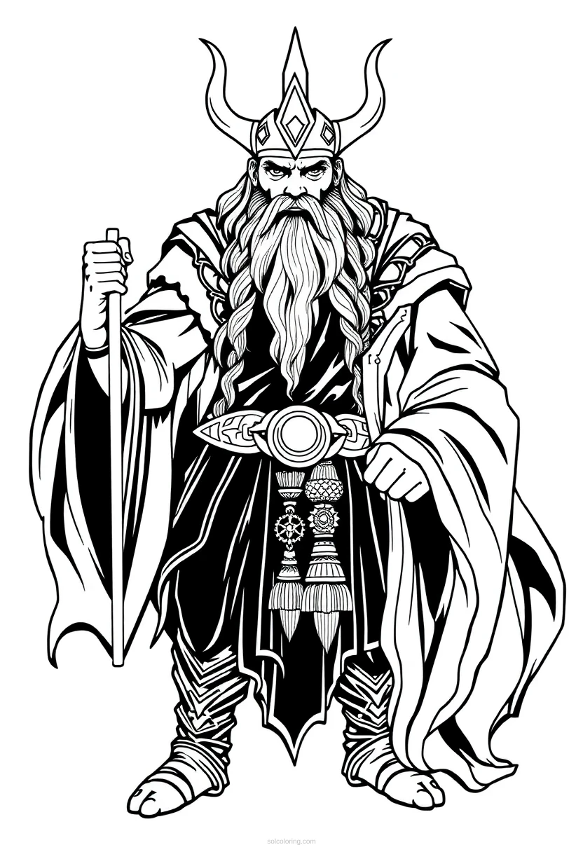 Odin the All-Father coloring page for kids