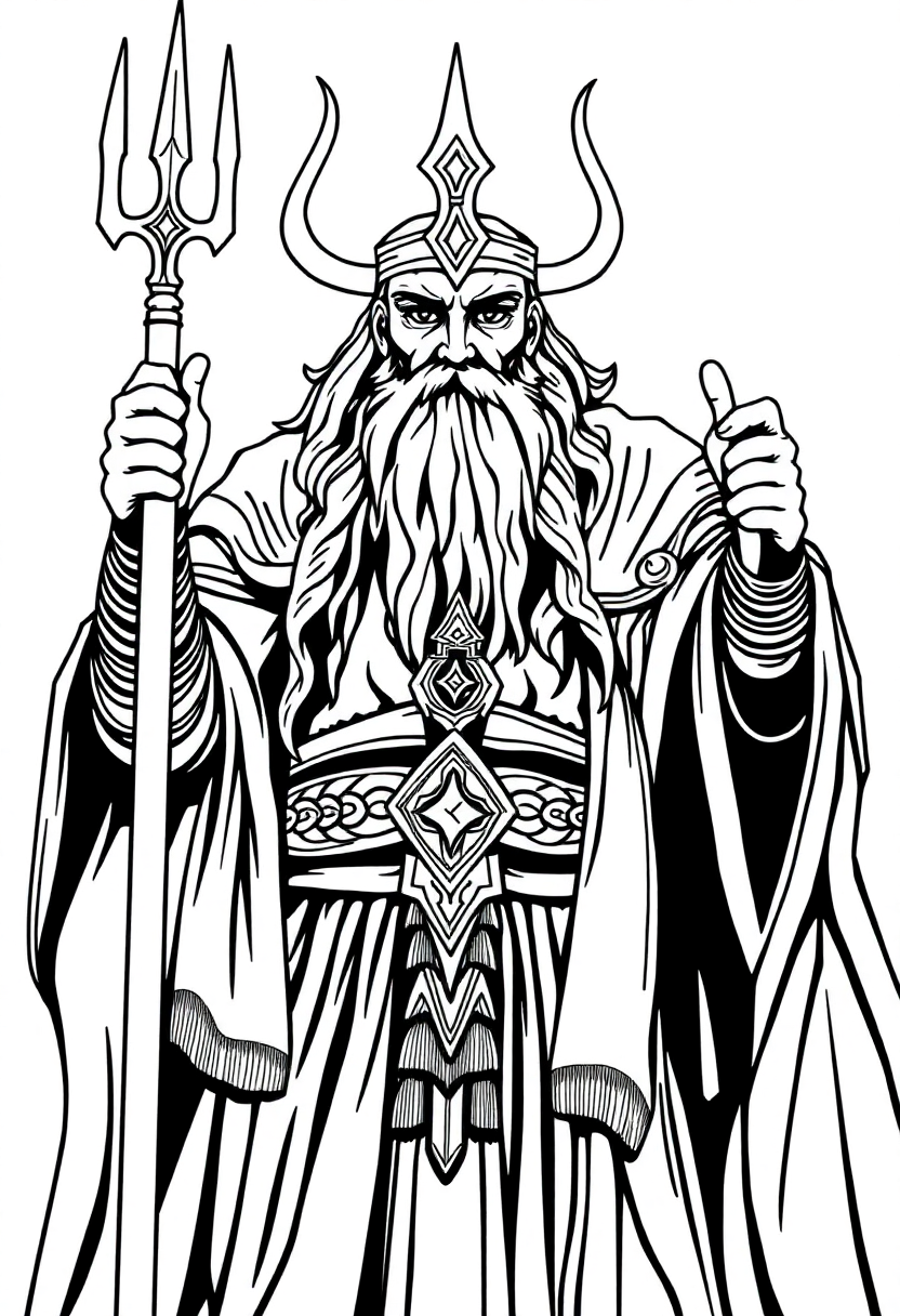Odin the All-Father coloring page, free printable