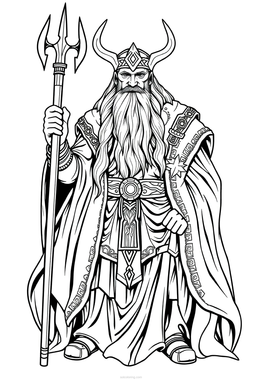 Odin the All-Father coloring page for kids