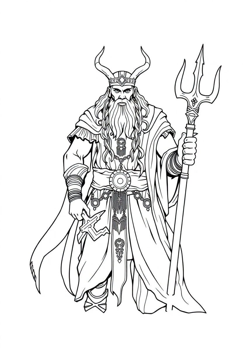 Odin the All-Father coloring page, free printable