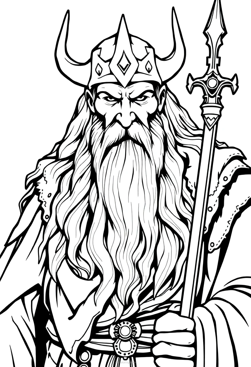 Odin the All-Father coloring page for kids