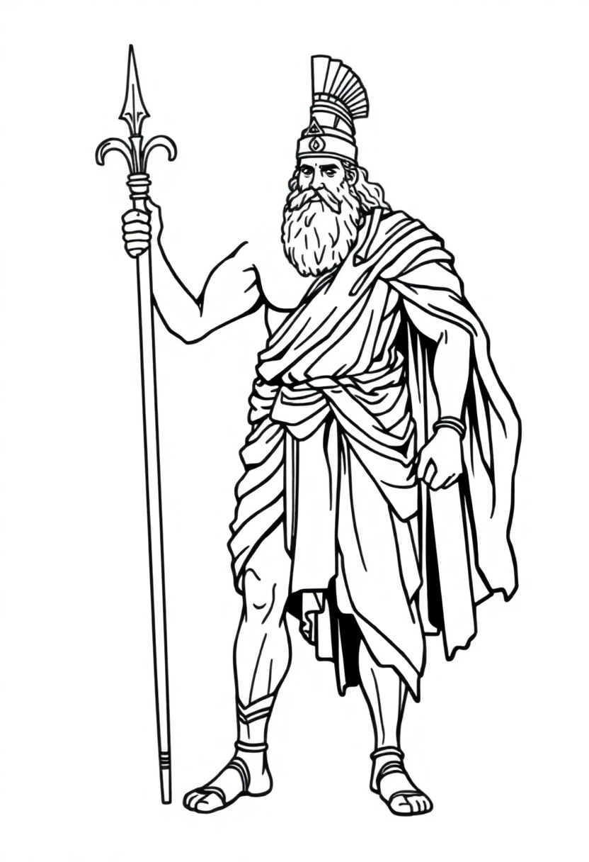 Odysseus Epic Hero coloring page, free printable