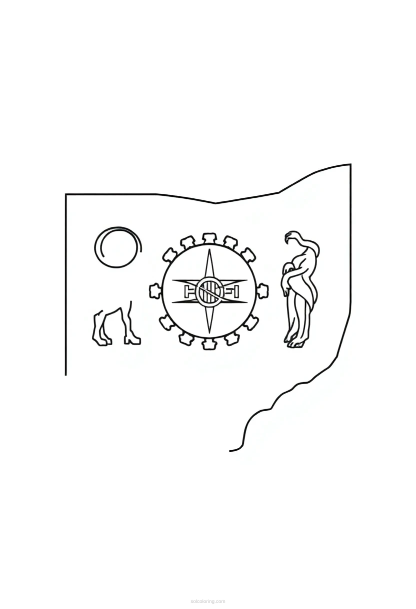 Ohio State Flag coloring pages
