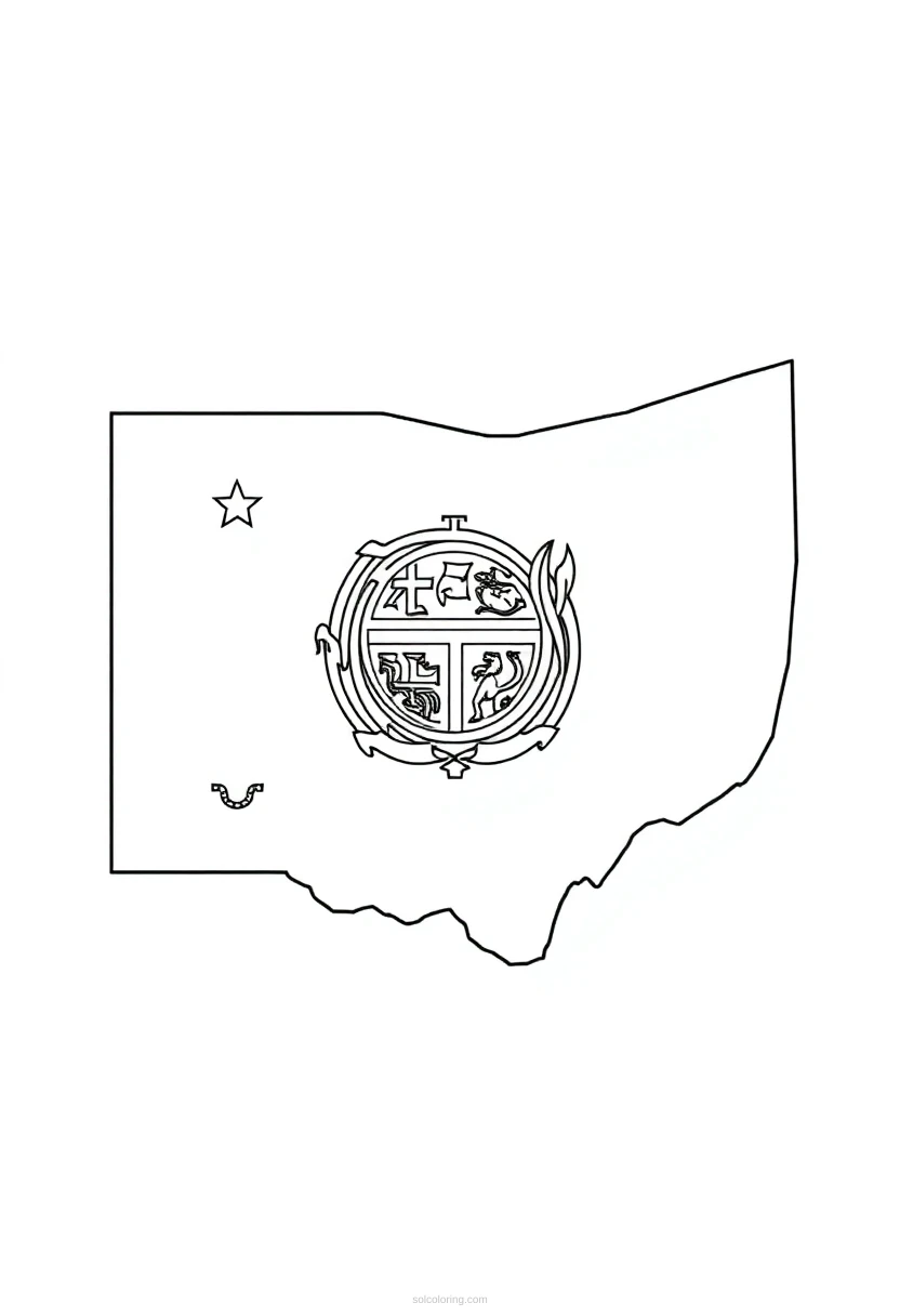 Ohio State Flag coloring page for kids