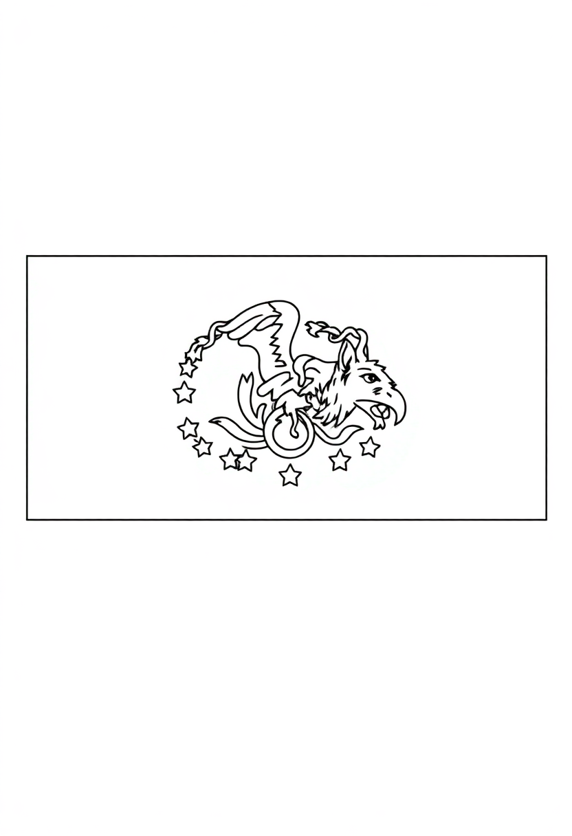 Oklahoma State Flag coloring page, free printable