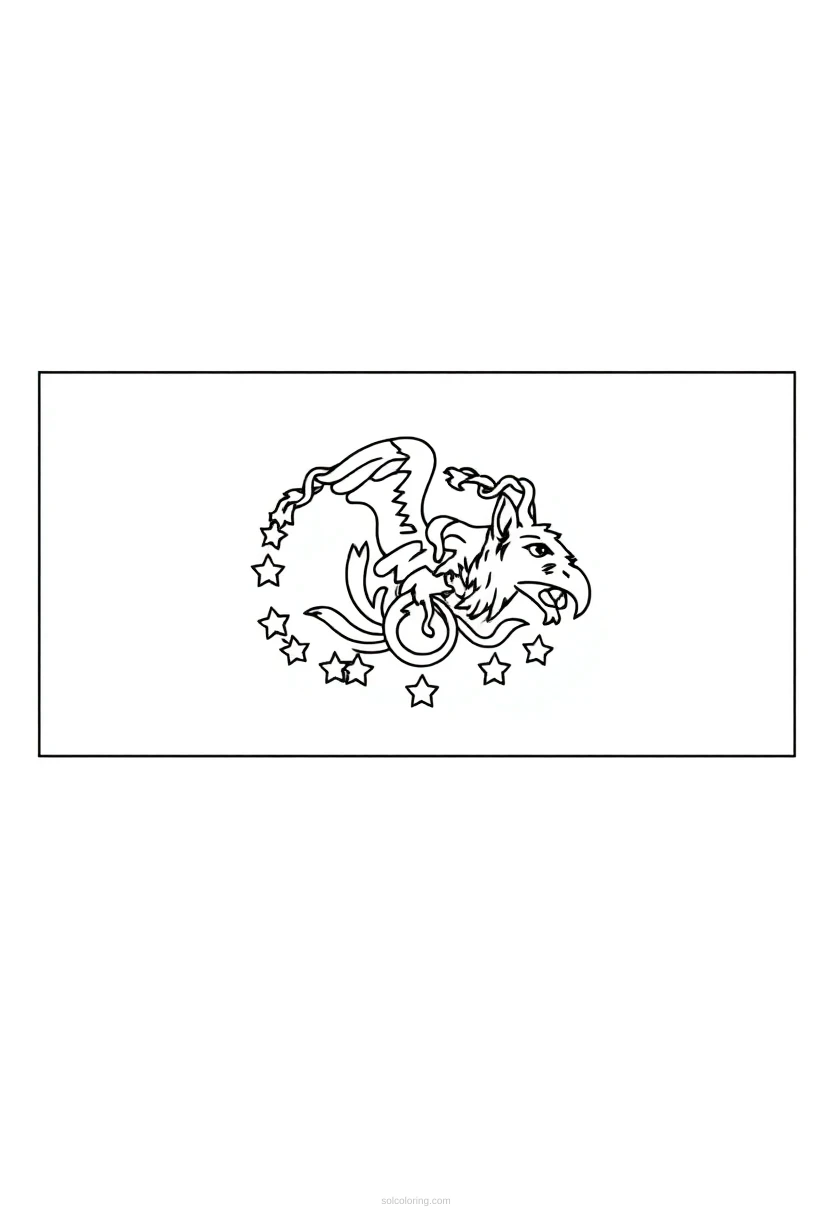 Oklahoma State Flag coloring page for kids