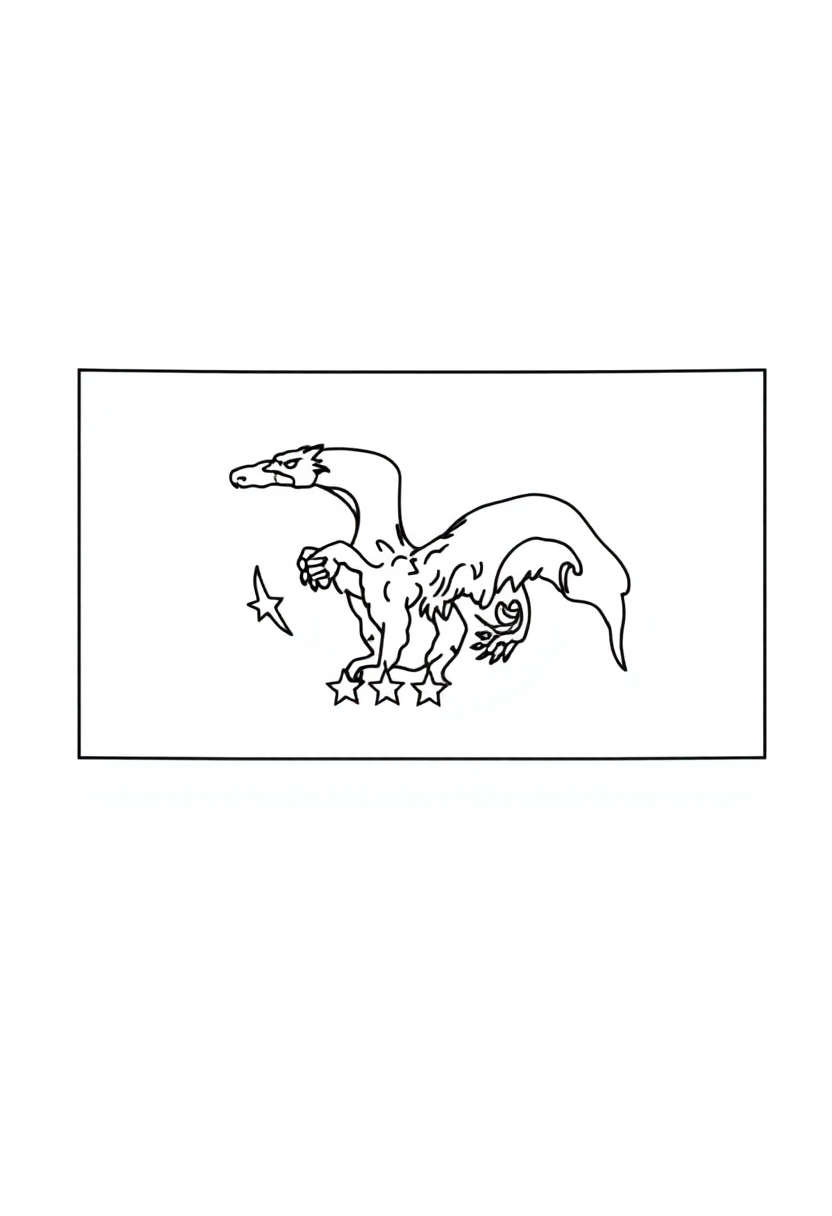 Oklahoma State Flag coloring page, free printable