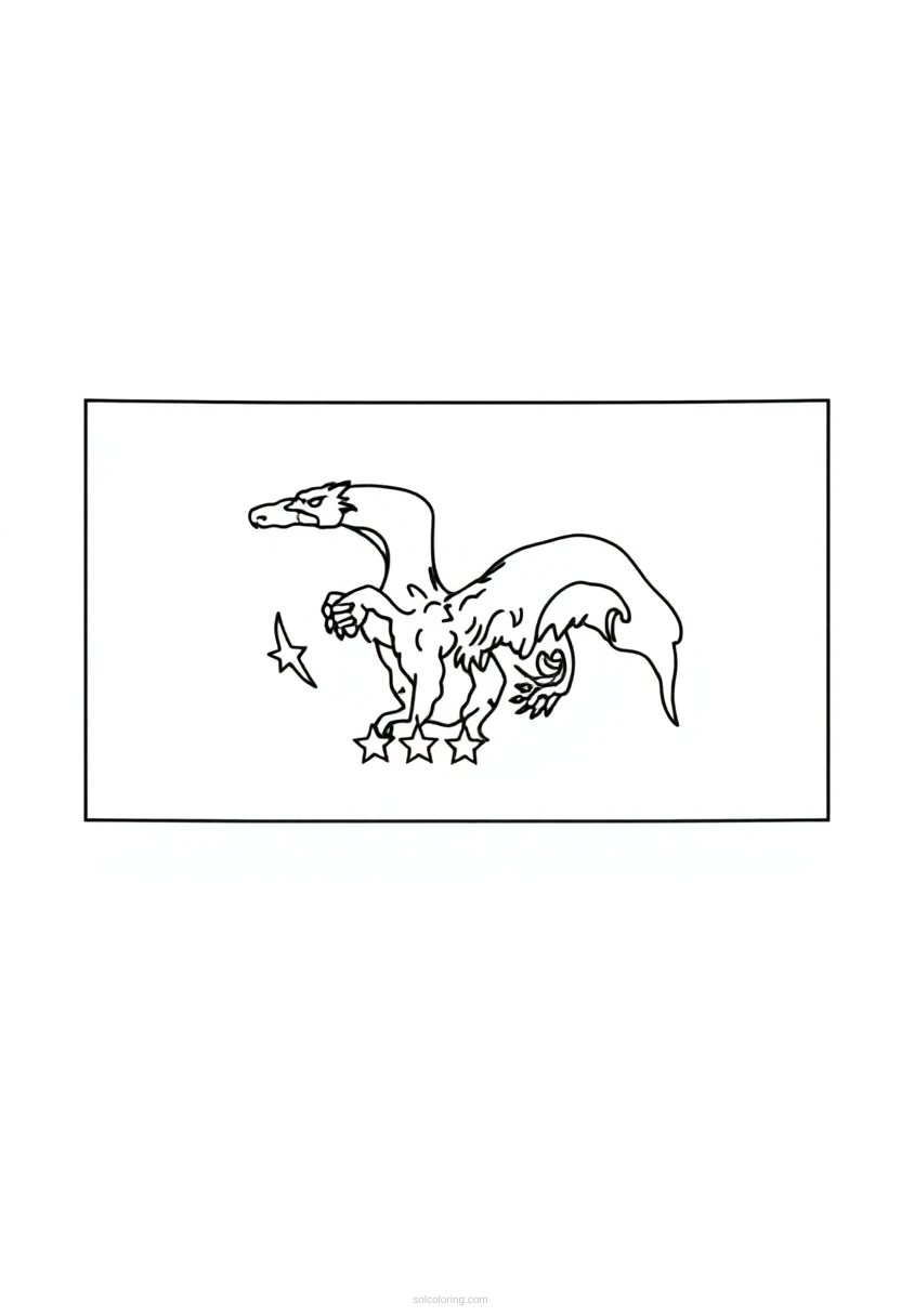 Oklahoma State Flag coloring page for kids