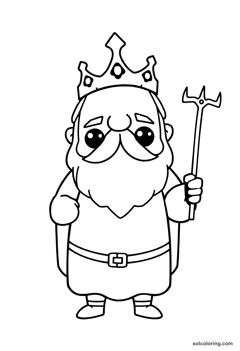 Cute Cartoon Olaf Tryggvason Baptizing Norway coloring page, free printable cute cartoon style