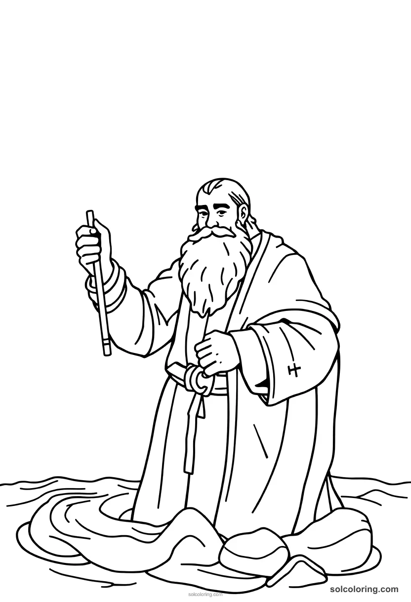Simple Olaf Tryggvason Baptizing Norway simple coloring page for kids