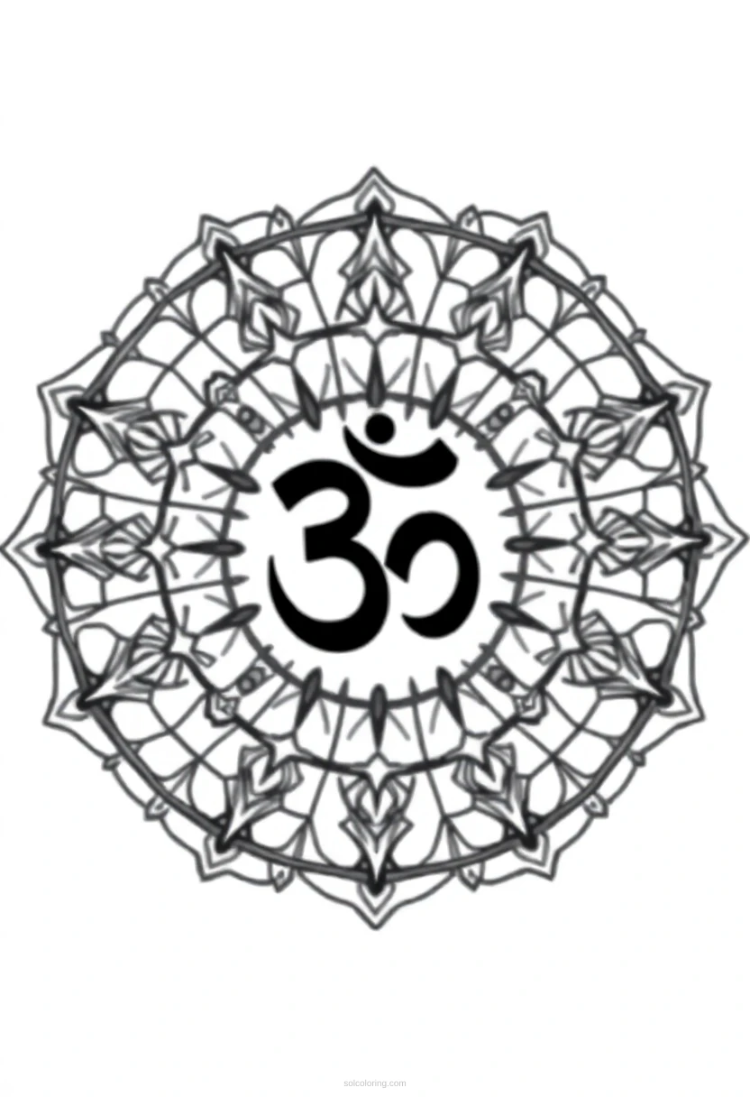 Om Symbol Sacred Geometry coloring pages