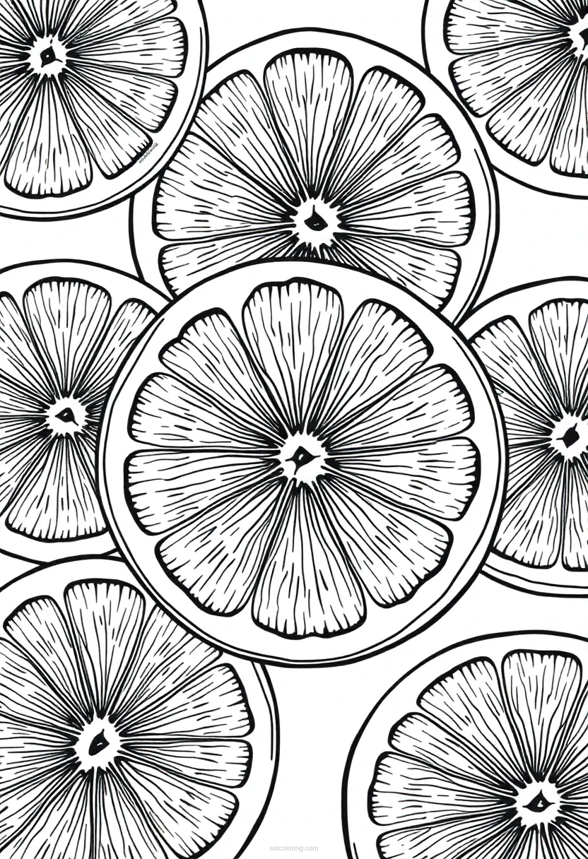 Orange Slices coloring page for kids