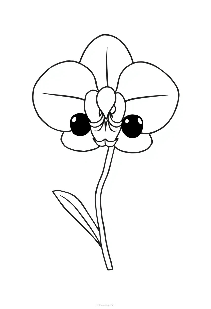 Orchid coloring page for kids